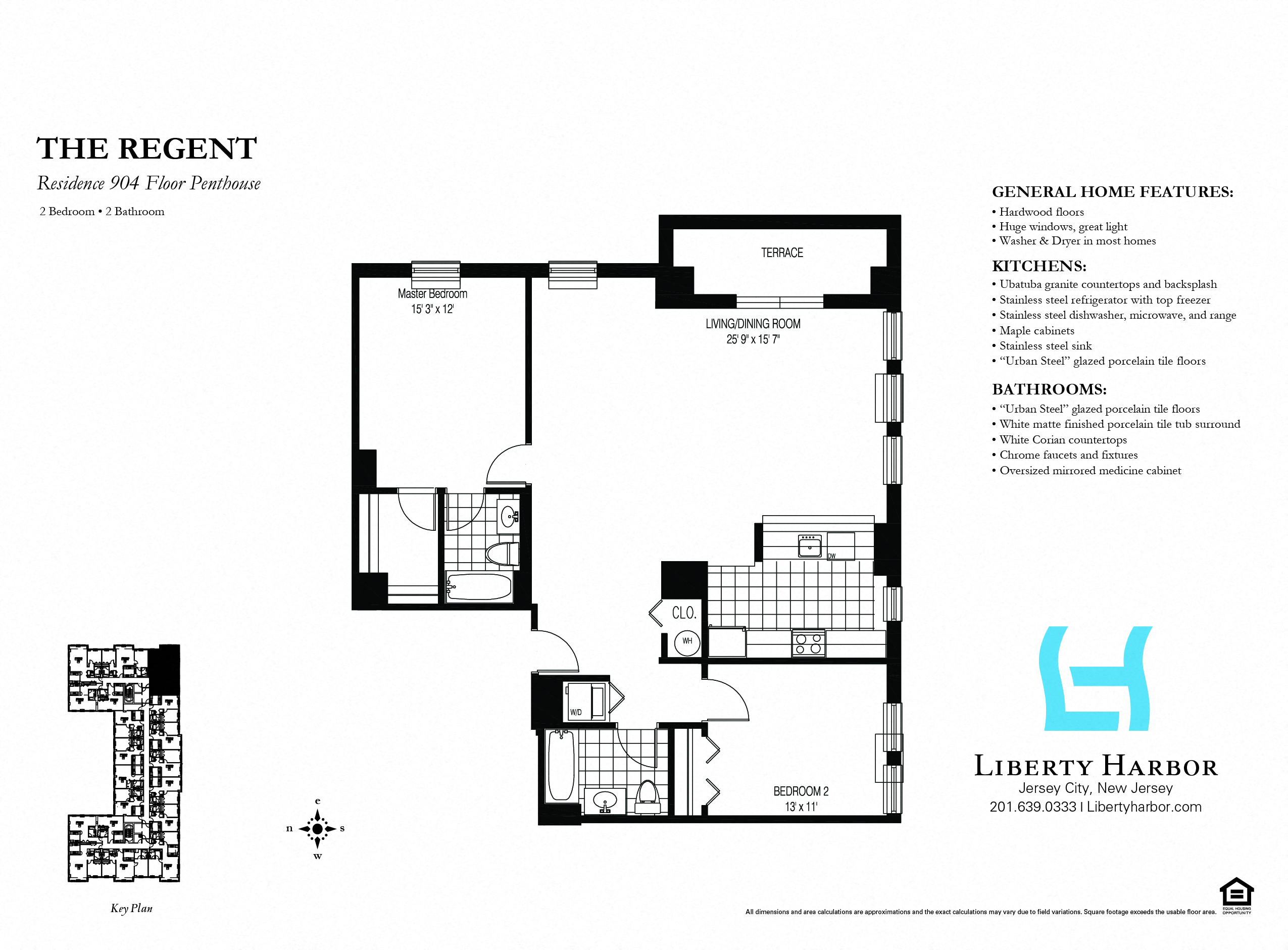 Floor plan for 2 beds, 2 baths, 1353 sqft